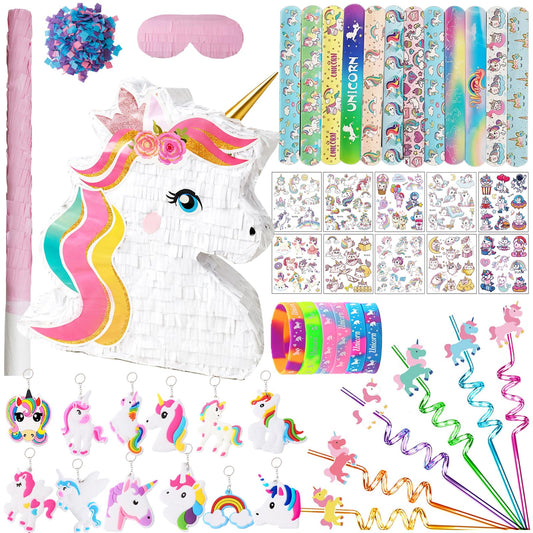 FIGEPO Unicorn pinata full view, festive centerpiece and game for parties