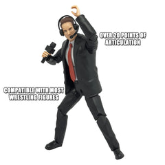 Figures Toy Company Ultimate Commentator Announcer deluxe articulation enables dynamic posing
