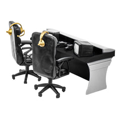 Table and chairs provide authentic commentary scenes for 6-8 inch figures.