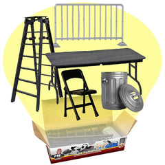 Figures Toy Company ladder for wrestling figures enables dramatic high-flying maneuvers.