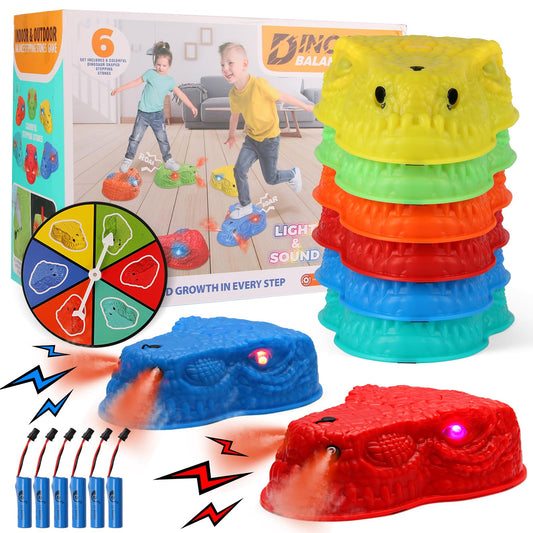 FIIOEOY dinosaur stepping stones light up for engaging sensory play indoors or outdoors