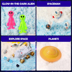 FIIOEOY outer space sensory bin sand for tactile exploration and creativity.