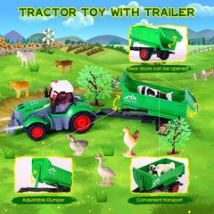 FIIOEOY rc tractor lights and mirrors shown for realistic day and night farm experiences