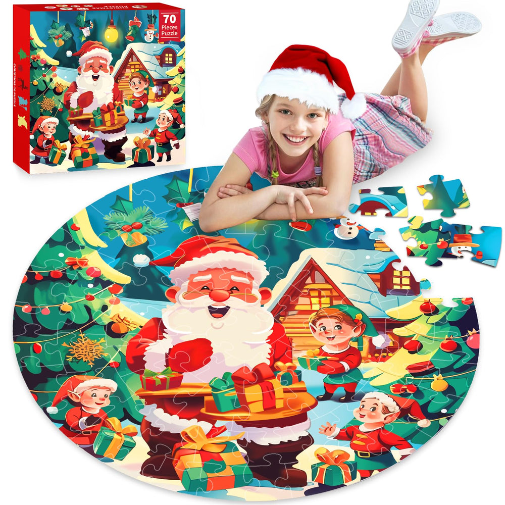 Fikamd jigsaw floor puzzle unicorn Christmas hero: engaging unicorn scene to spark imaginative play and focus.