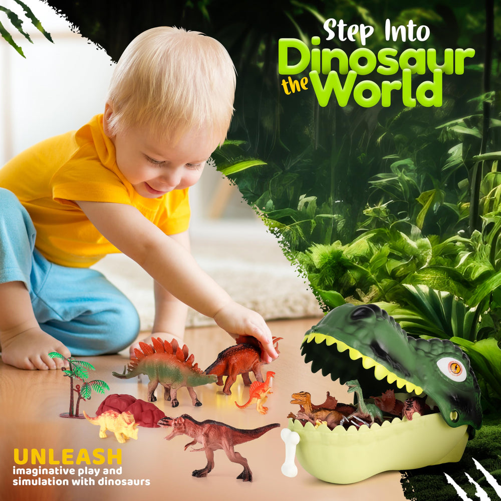 FINcredible dinosaur toy set: medium dinos support collaborative group play