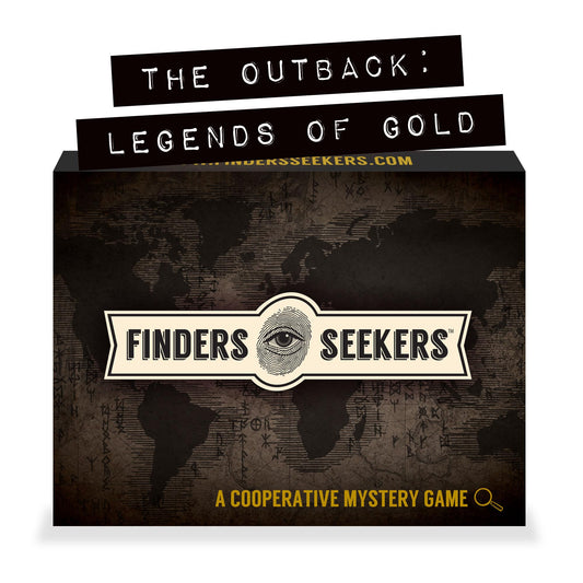 Finders Seekers The Outback: Legends of Gold game cover inviting date-night adventure