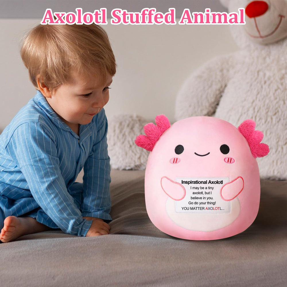 Close-up of Finebee axolotl plush soft texture for soothing touch
