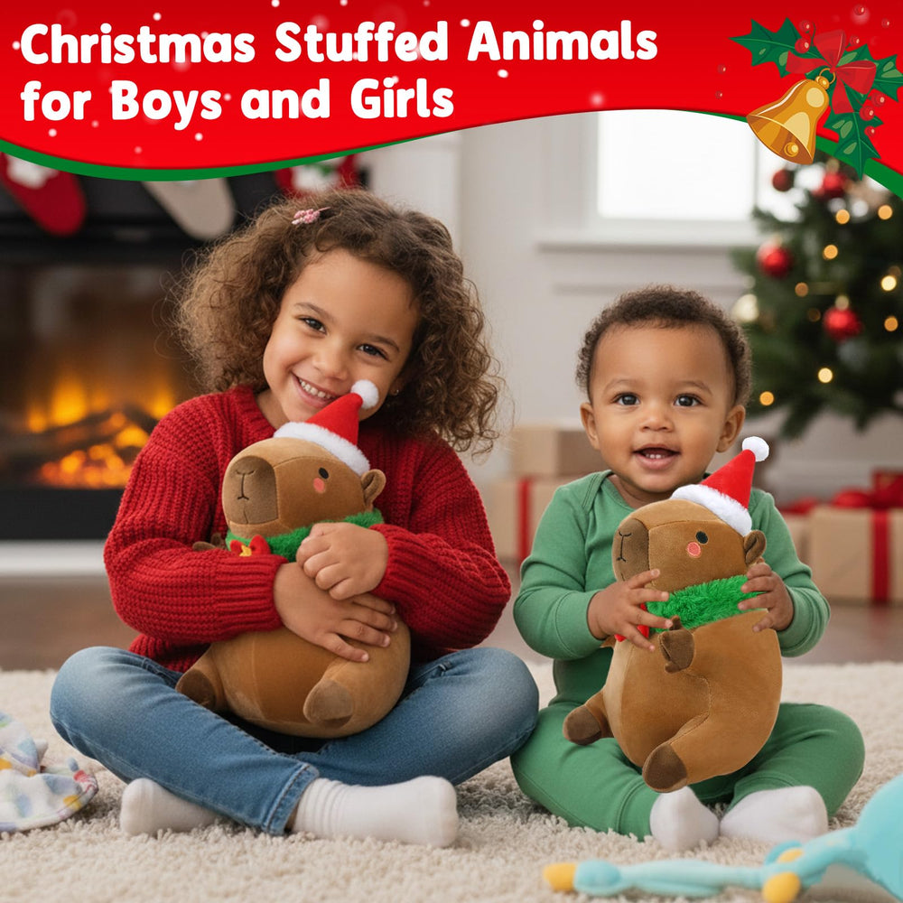 Finebee capybara plush with green scarf ready as a gift and keepsake.
