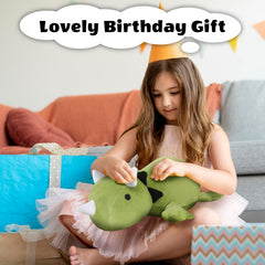Finebee weighted dinosaur plush gift-ready packaging suitable for celebrations.