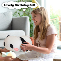 Finebee panda plush provides cuddle-worthy weight for comforting tactile experience