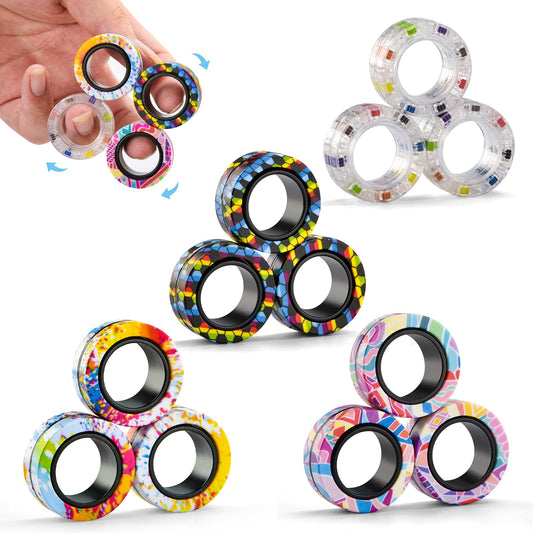 Finger Rock 12-pack magnetic rings for stress relief on the go.