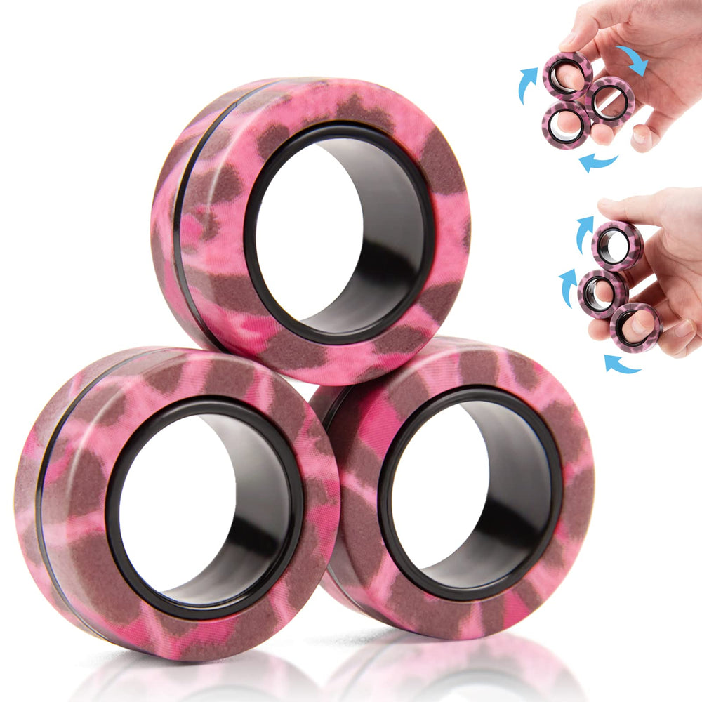 Finger Rock 3PCS Magnetic Rings spinning for focused, on-the-go stress relief.