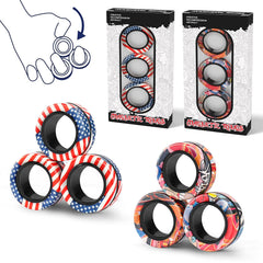 Finger Rock six-pack magnetic rings in hand for focus and calm.
