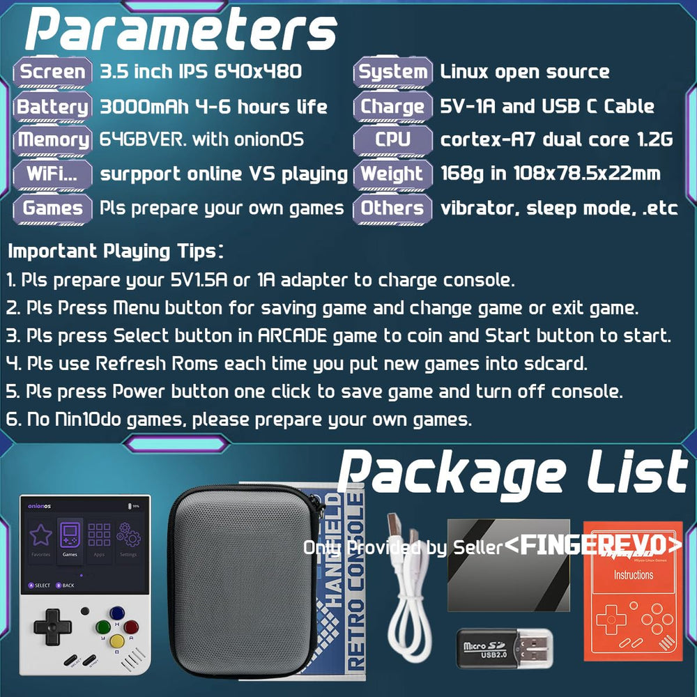 FINGEREVO package contents include case, screen protector, and accessories.