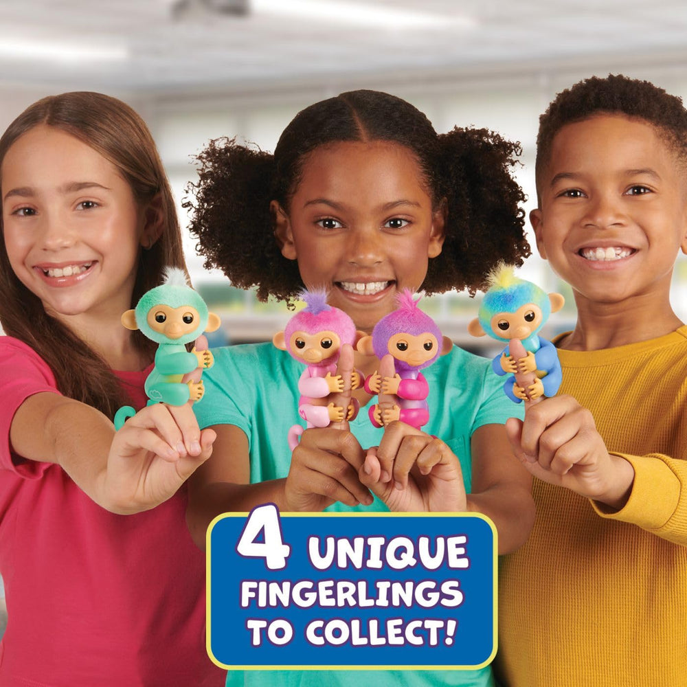 Fingerlings Ava on finger greets you with soft hello and gentle voice.