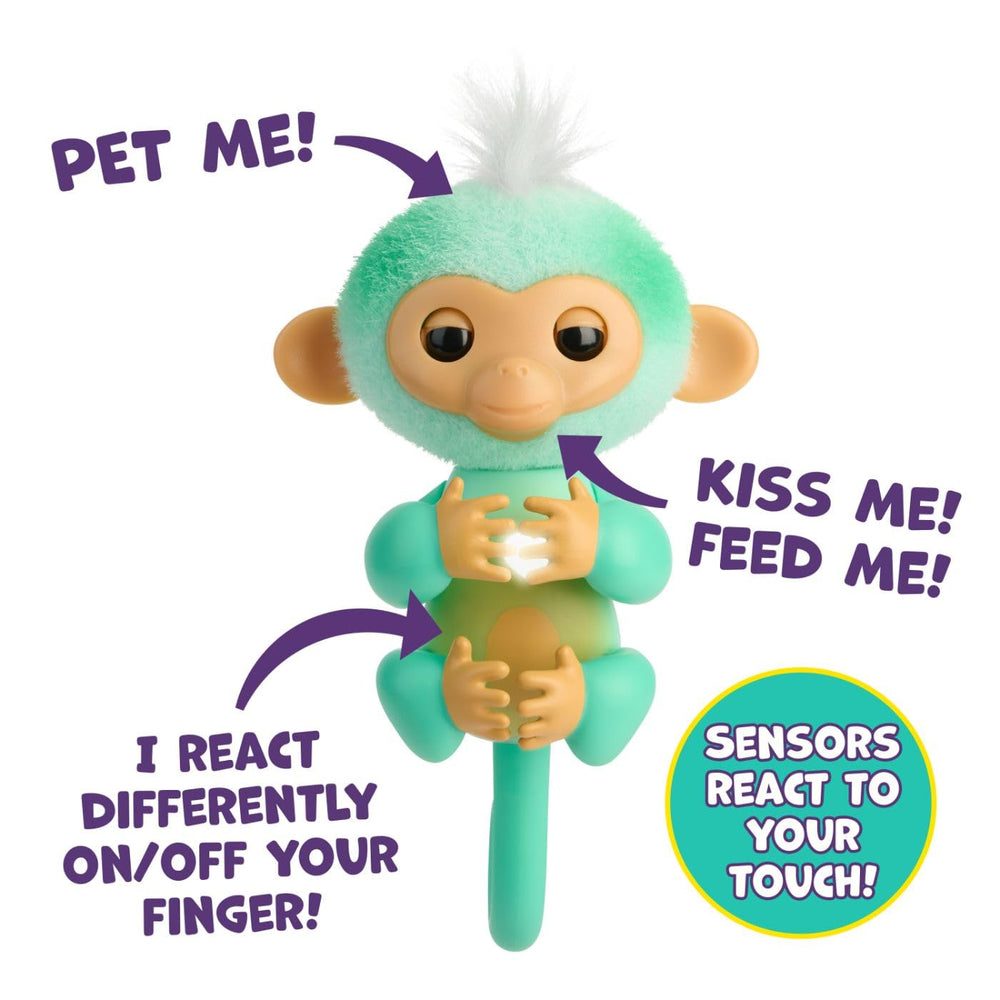 Fingerlings Ava with posable tail ready to perch on desk or shelf.