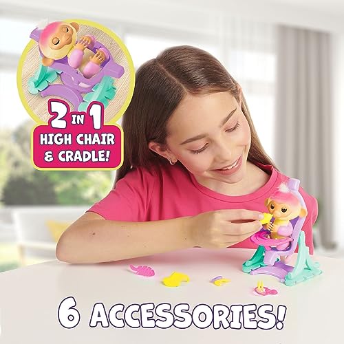 Fingerlings nursery playset cradle mode transforming from chair for naptime.