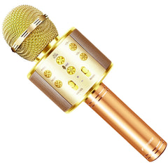 FINYIORE Kids Microphone front view delivers crisp stereo sound for home karaoke.