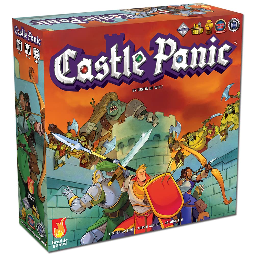 Castle Panic 2nd Edition tower setup by Fireside Games for fast, cooperative play.