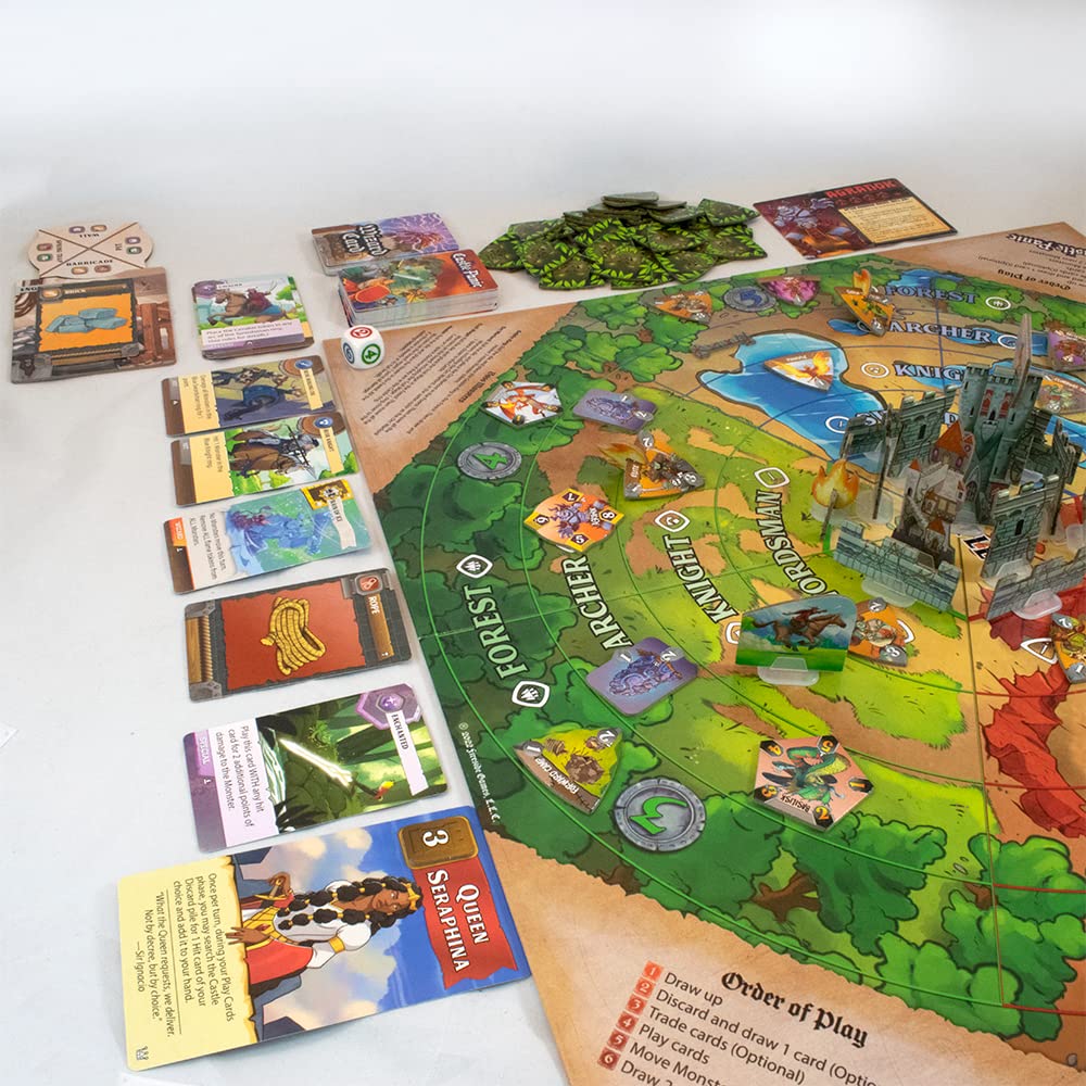 Castle Panic Big Box 2e setup at a family table ready for game night.