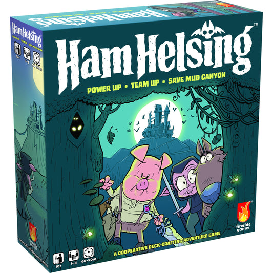 Fireside Games Ham Helsing hero figures for cooperative battles and team strategies.
