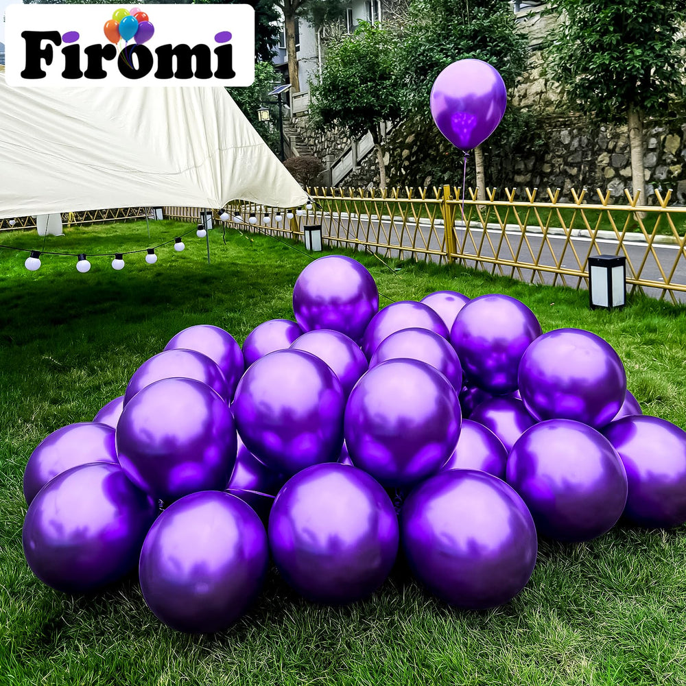 Firomi 100-piece balloon garland image highlights value and quick setup with ribbons
