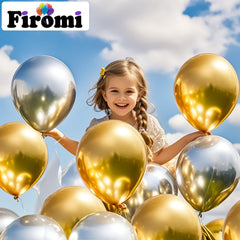 Firomi durable gold balloon resists wear for outdoor celebrations.