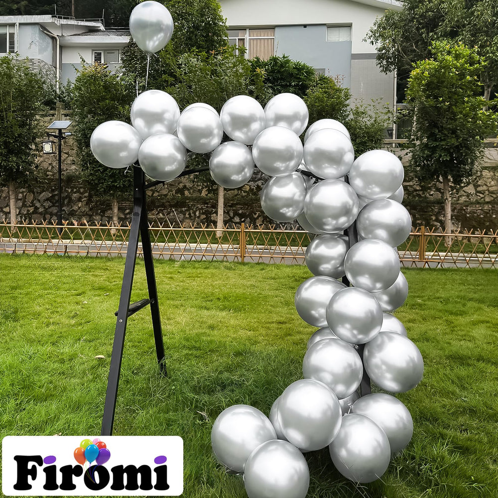 Firomi closeup of thickened chrome latex balloons for a premium look