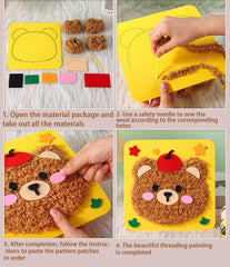 First Sewing Kit thick felt boards provide a durable surface for frustration free sewing.