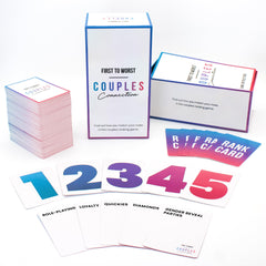FIRST TO WORST game box signals a fun party idea for couples.