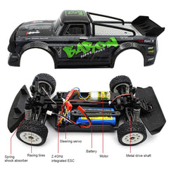 Fisca 1/16 RC car indoor drifting tire set in action