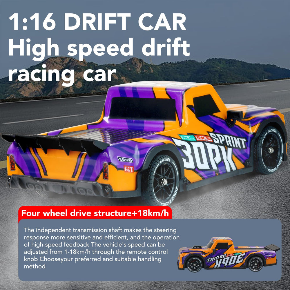 Fisca RC drift car side drift angle in dynamic stance