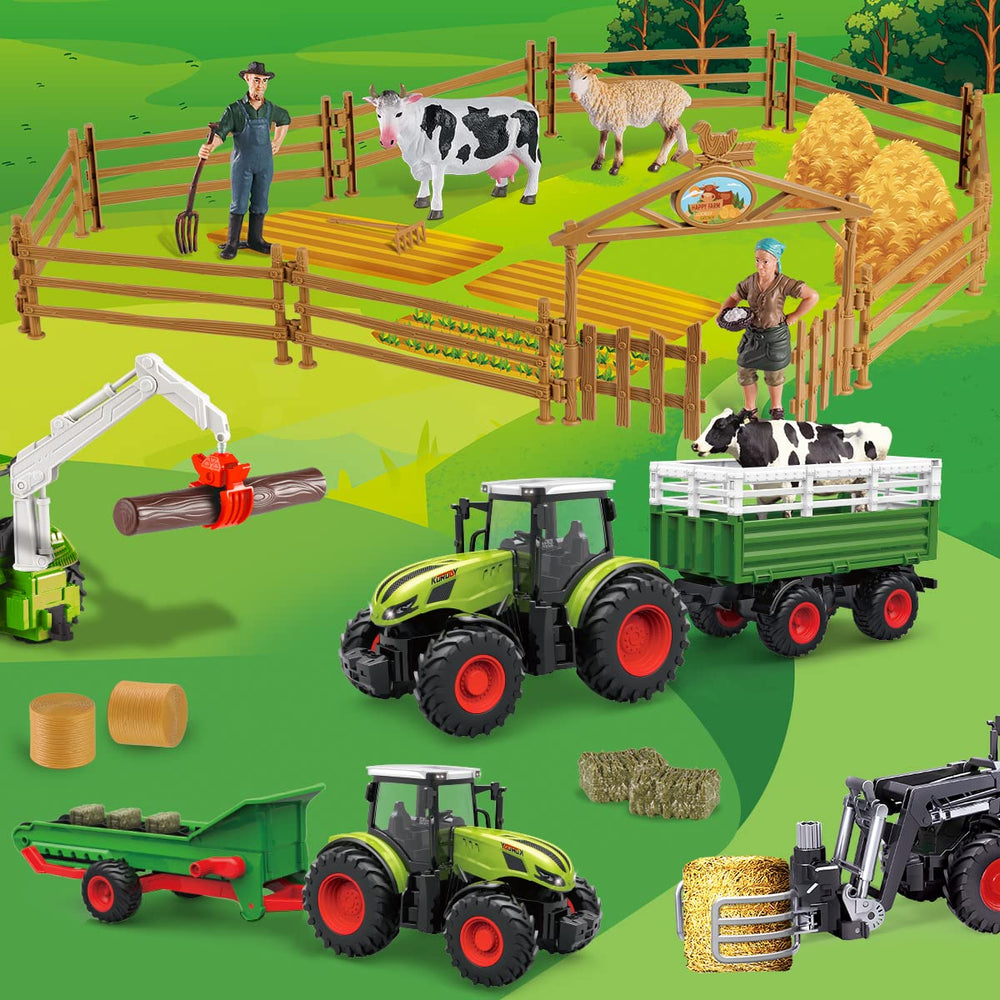 Fisca Kids farm map with forklift and crane for DIY layout play