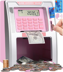Fishboy Talking Pink ATM Piggy Bank showing deposit with auto prompts
