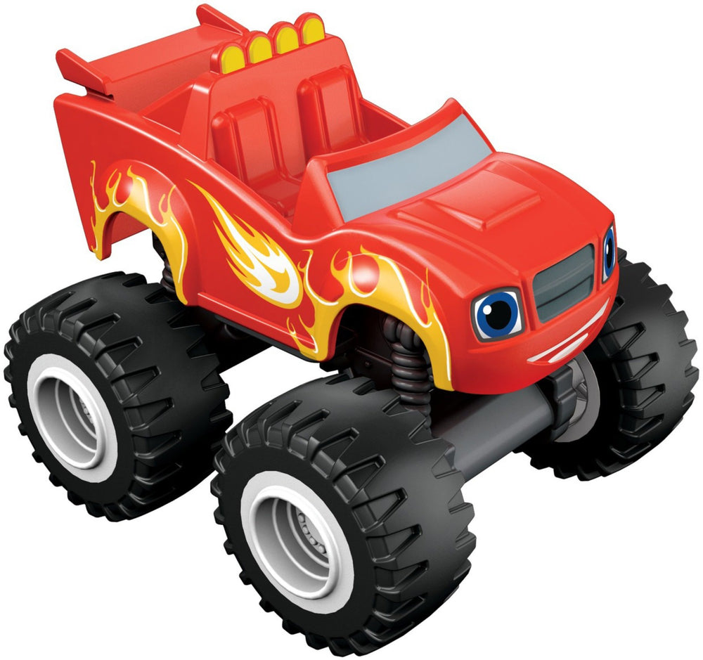 Fisher-Price Blaze 4-Pack race-ready action for cooperative play.