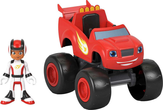 Fisher-Price Blaze monster truck and AJ figure set ready for action-packed racing.