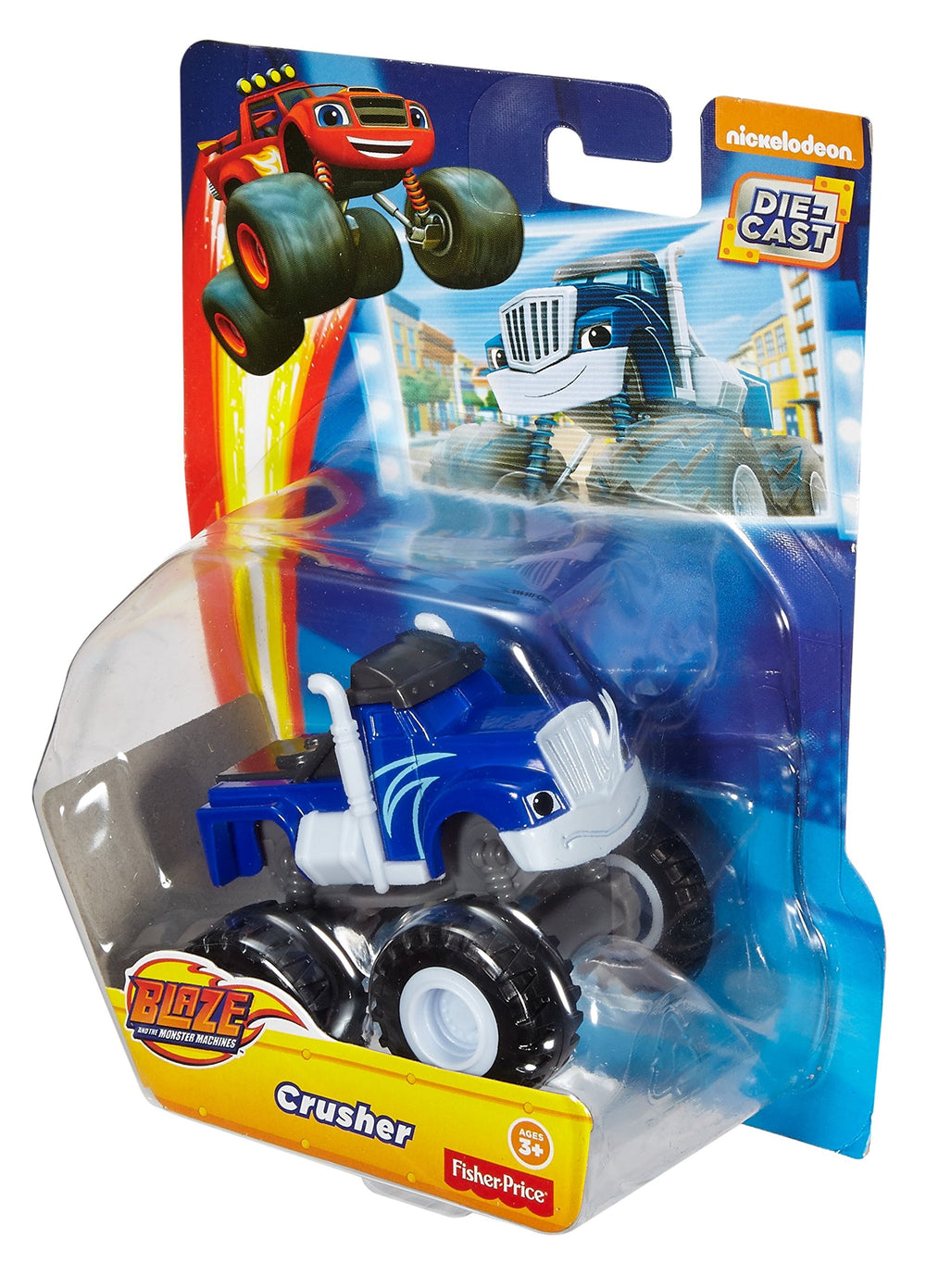 Fisher-Price Crusher Core action-ready design supports Blaze show-inspired stunts.