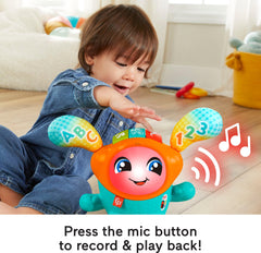 Smart Stages label on Fisher-Price DJ Bouncin’ Beats signaling learning levels.