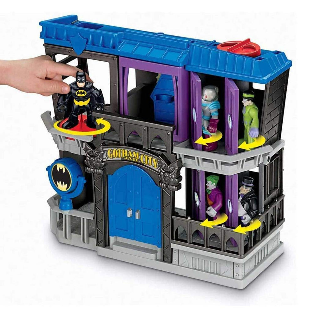 Fisher-Price Imaginext Bane glow power-up in a jailbreak moment