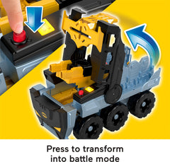 Fisher-Price Imaginext Batman Bat-Tank features a hidden launcher for projectiles.