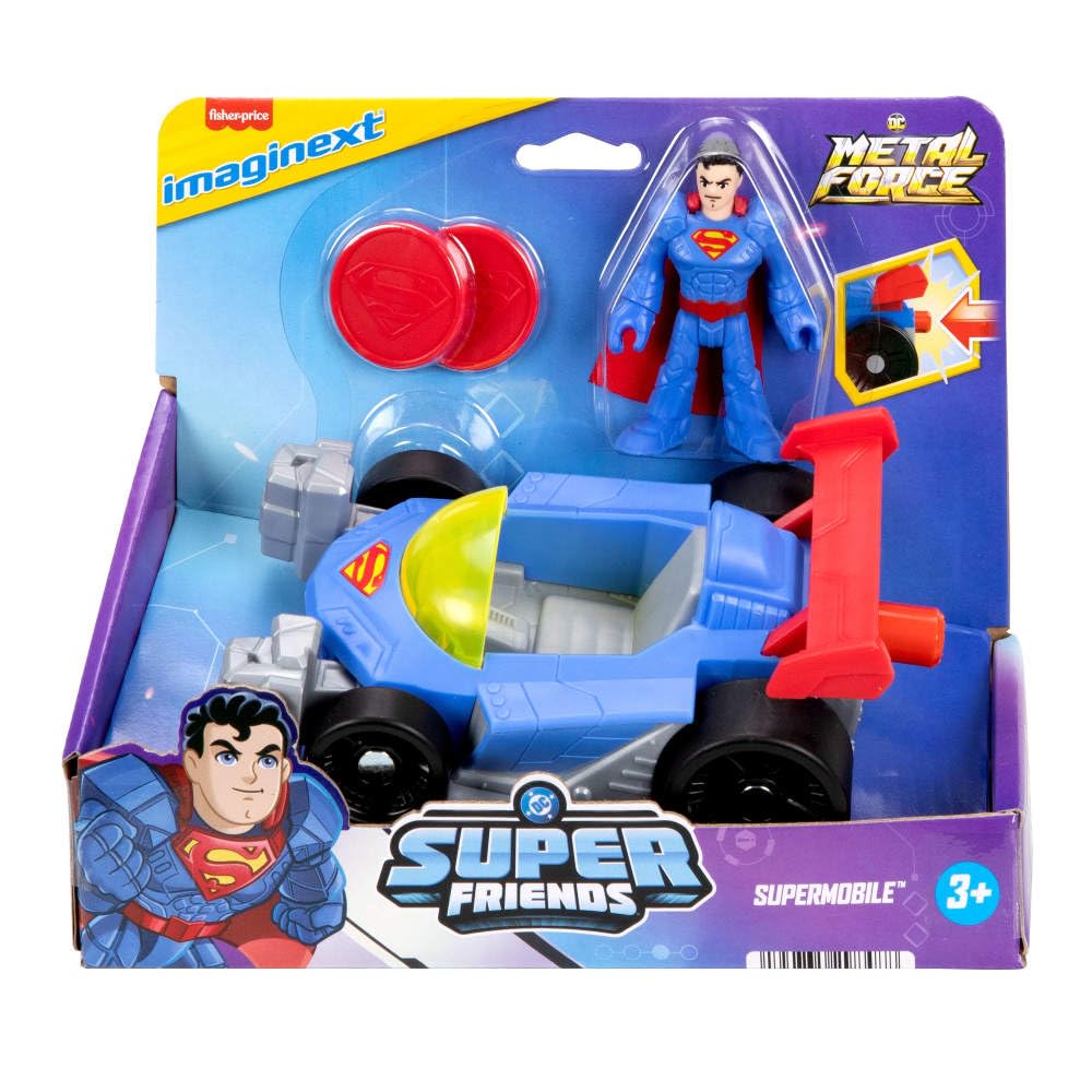 Fisher-Price button-activated battle action launches discs for kids.