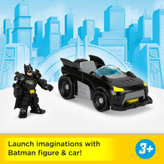 Fisher-Price Imaginext Batman action figure fits inside the Batmobile for storytelling