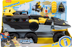 Fisher-Price Imaginext Batman Bat-Tank supports imaginative play with DC heroes.