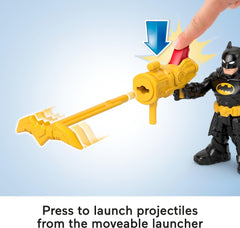 Fisher-Price Imaginext projectile launcher fires safely during play.