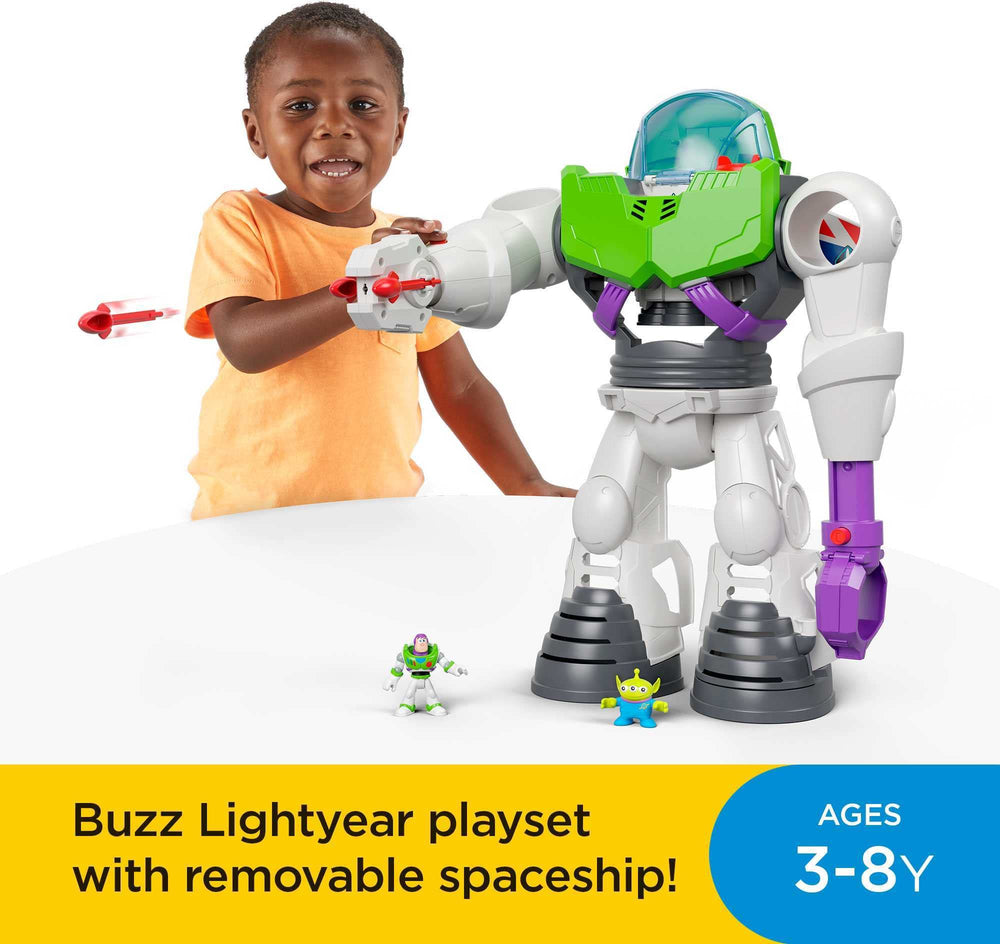 Removable spaceship adds versatile play and storytelling opportunities.