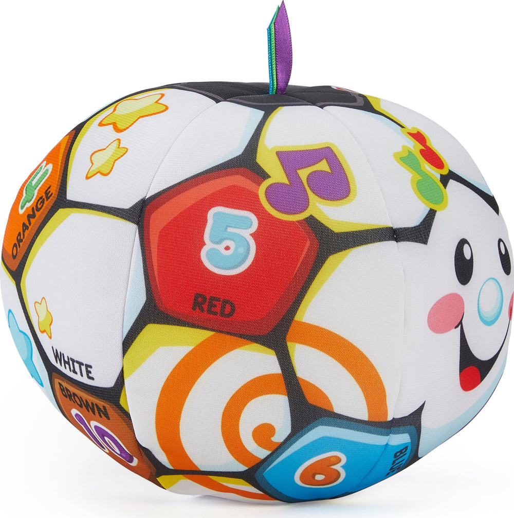 Fisher-Price Laugh & Learn Singin’ Soccer Ball introduces counting and opposites with songs