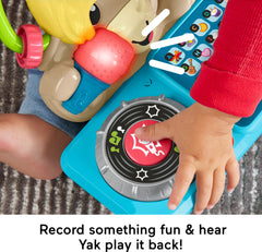 Fisher-Price Link Squad Yak microphone lights flash while recording and singing.