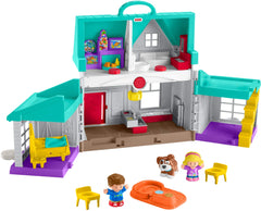 Fisher-Price Little People Big Helpers Home playset opens for 360-degree imaginative play.