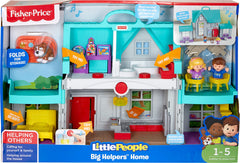 Fisher-Price Little People Big Helpers Home playset packaging ships frustration-free and recyclable.