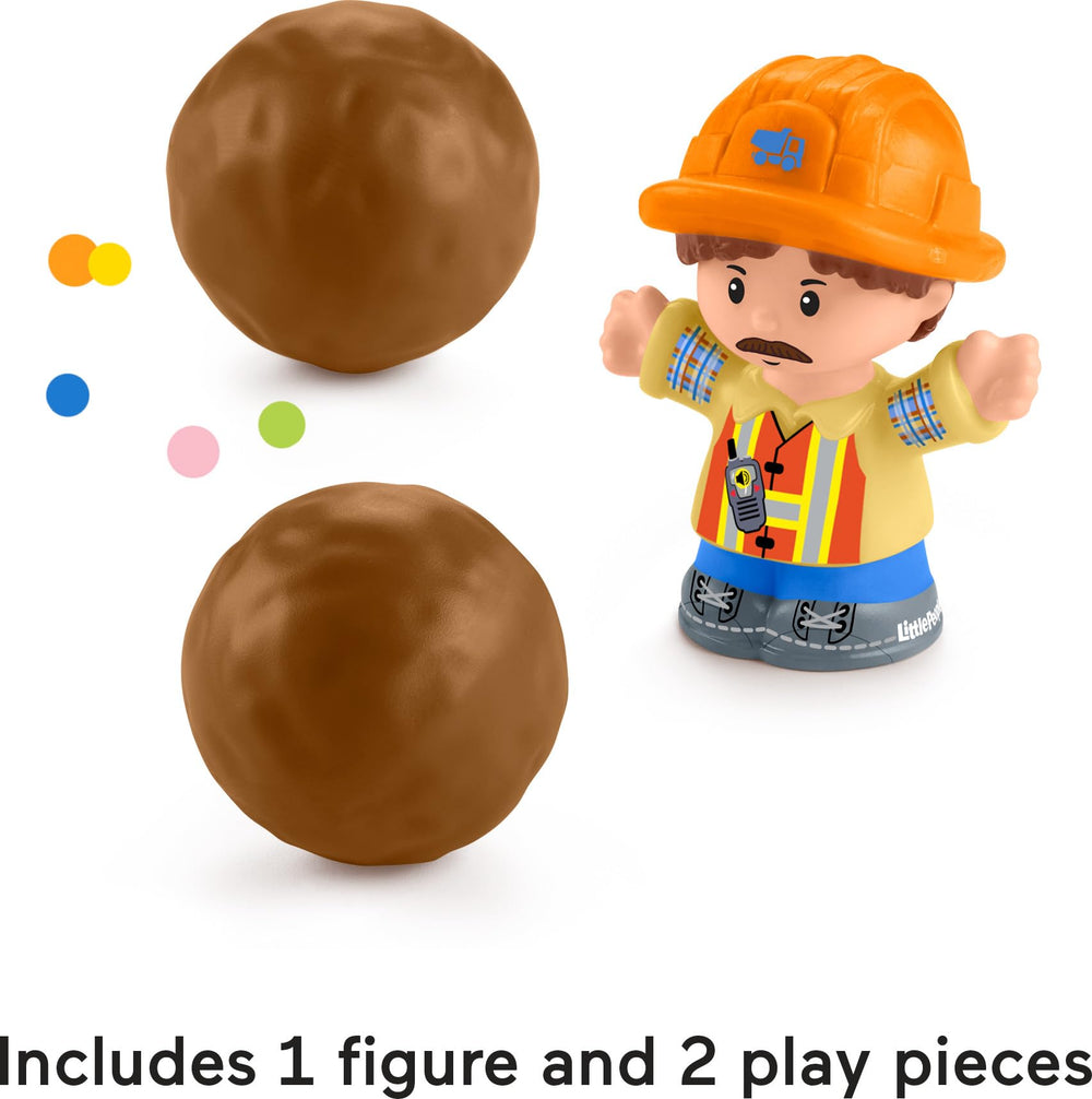 Fisher-Price Little People dump truck with construction accessories for creative setup.